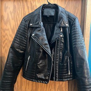 Leather Motor or Biker Jacket/Zip up